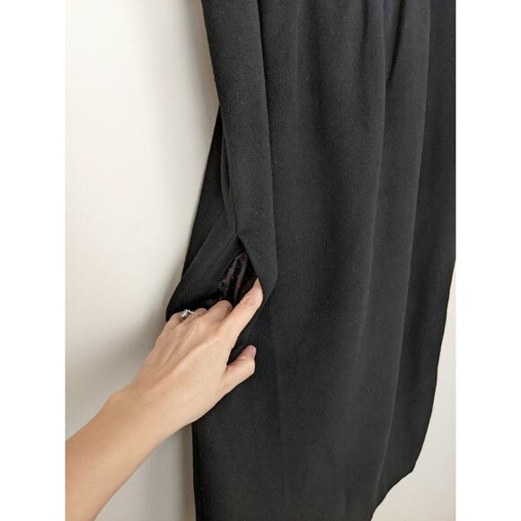 J. CREW Cameron Black Wool Cashmere Sleeveless Mini Shift Sack Dress Size 2 - Picture 5 of 8